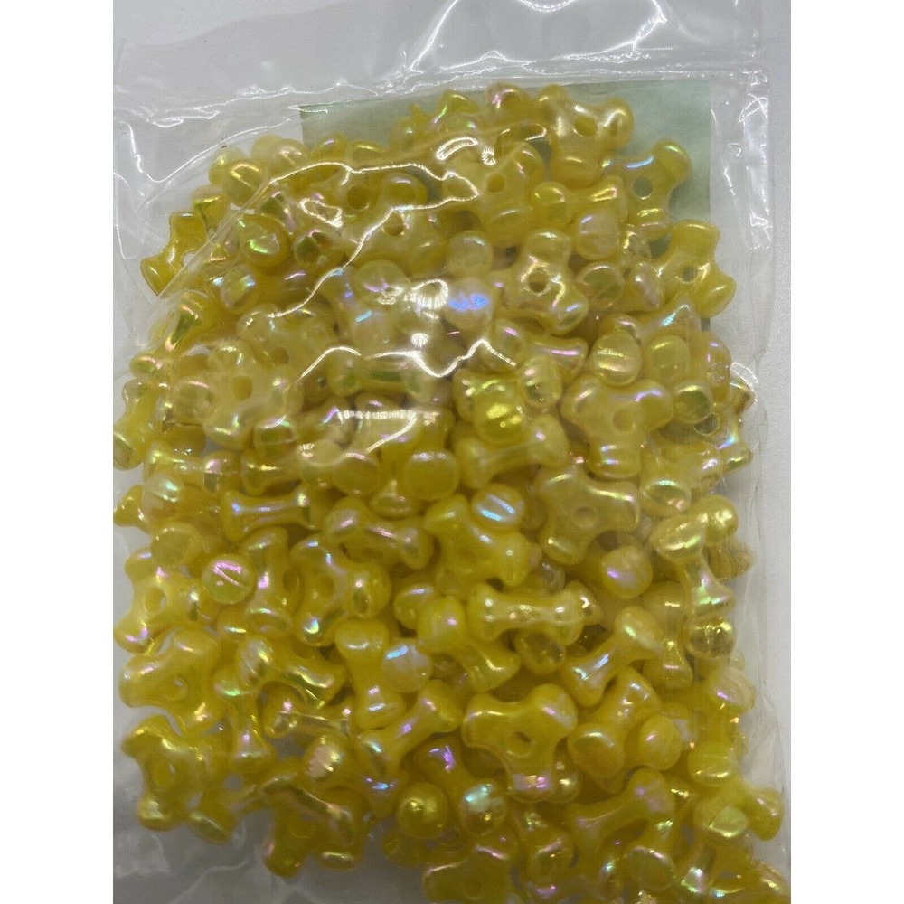 144 Gems 10MM TRI Propeller Beads blk,pink,yell,teal or clear 1 Bag - Picture 8 of 12